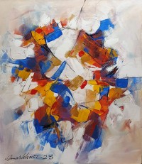 Mashkoor Raza, 24 x 30 Inch, Oil on Canvas, Abstract Painting, AC-MR-601